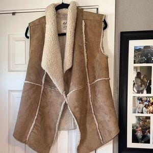 Dylan Camel Faux  Shearling/ Suede  Women's Vest